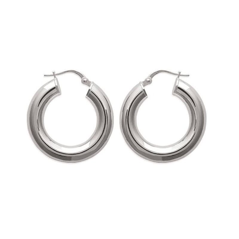 Créoles femme en argent 925, diamètre 25 mm, fil épais - Combo - Lyn&Or Bijoux