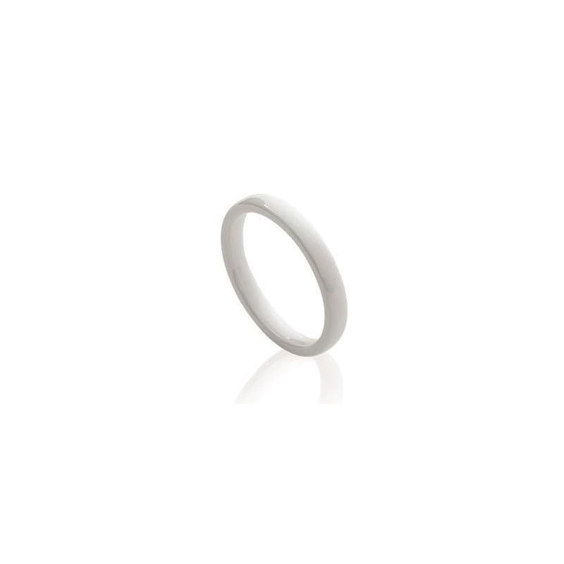 Bague femme, anneau de céramique blanche 3 mm - Sygma - Lyn&Or Bijoux