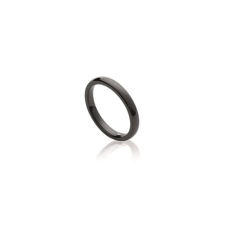 Bague femme, Anneau de céramique noire 3 mm - Sygma - Lyn&Or Bijoux