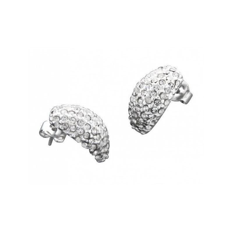 Boucles d'oreilles créateur femme en argent & Swarovski - Demi-Lune - Zoé Bijoux