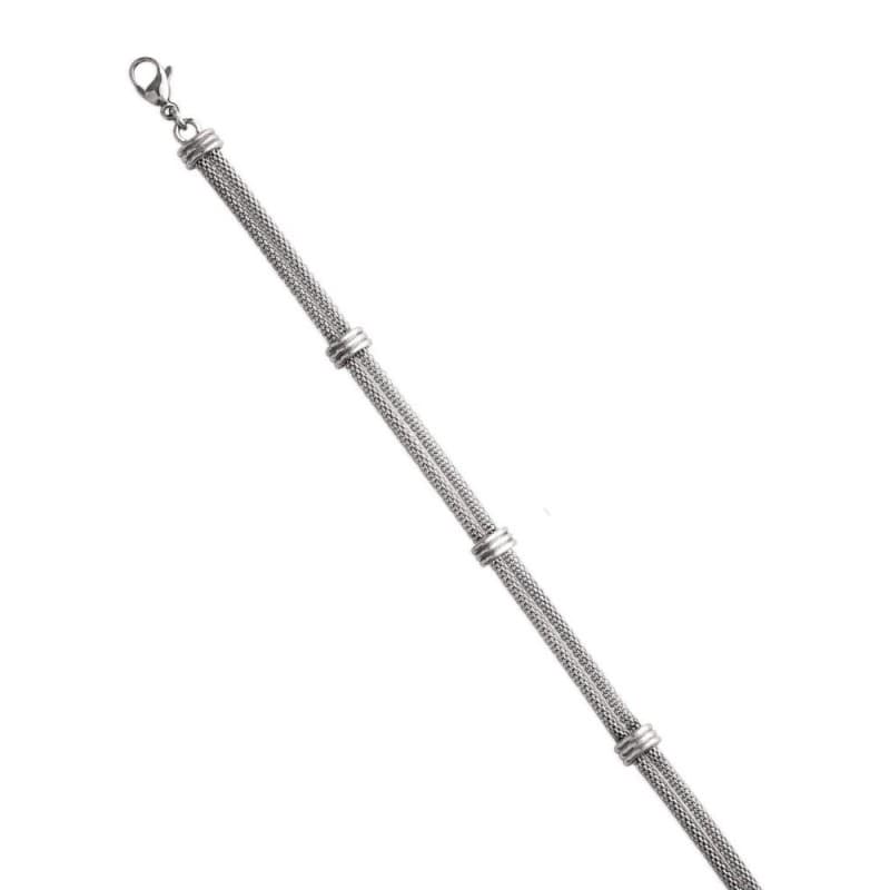 Gourmette femme originale en acier inoxydable - Plyka - Lyn&Or Bijoux