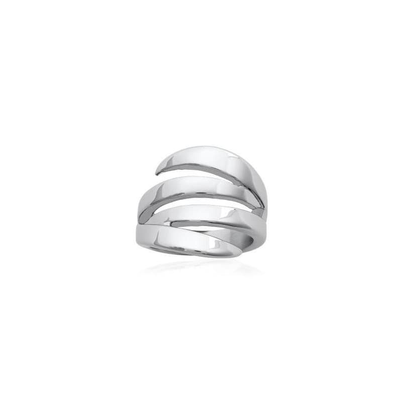 Bague pour femme en acier 316L gris inoxydable - Gryda - Lyn&Or Bijoux