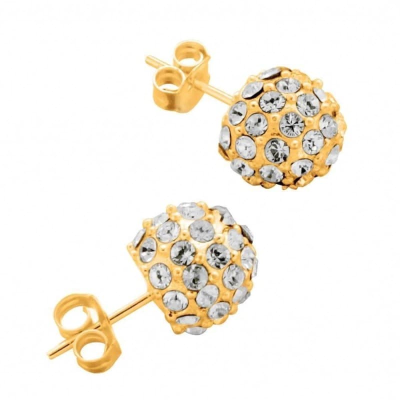 Boucles d'oreilles femme, Swarovski et plaqué or - Eclat blanc - Zoé Bijoux