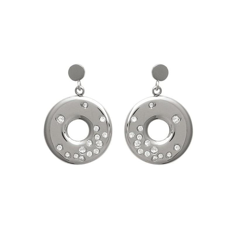 Boucles d'oreilles femme originales en acier et Zircon - Lilou - Lyn&Or Bijoux