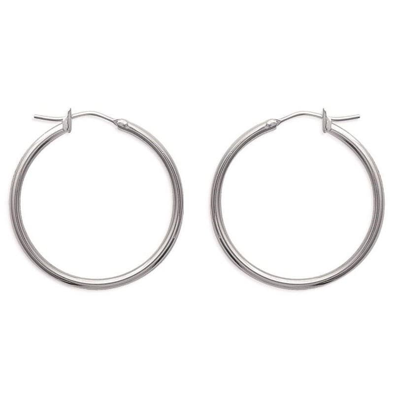 Créoles femme en acier gris inoxydable 30 mm - Salamanca - Lyn&Or Bijoux