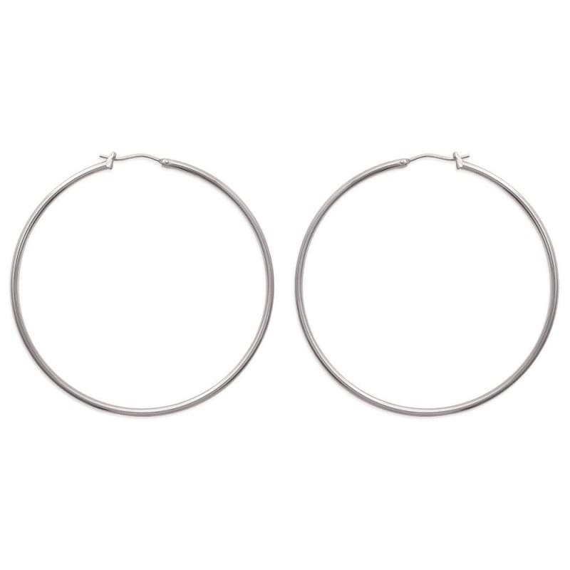 Créoles pour femme en acier gris, diamètre 60 mm - Salamanca - Lyn&Or Bijoux