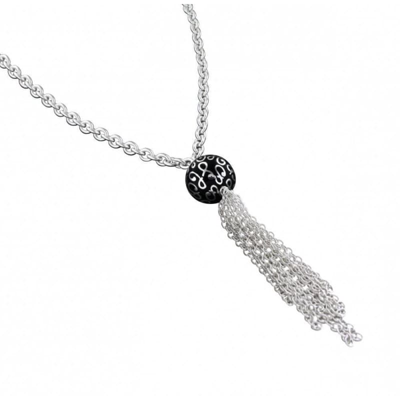 Collier sautoir femme en argent et perle noire signé Zoé Bijoux - Zoé Bijoux