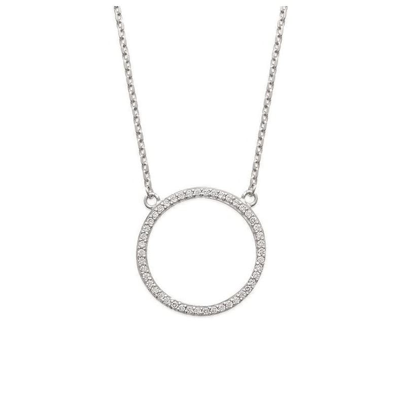 Collier femme en argent & cercle en zircone - Rive Gauche - Lyn&Or Bijoux
