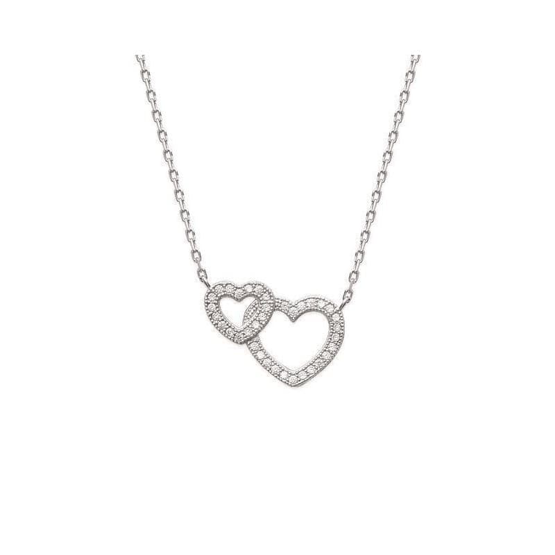 Collier femme argent, pendentif coeur en zircon - Elouana - Lyn&Or Bijoux