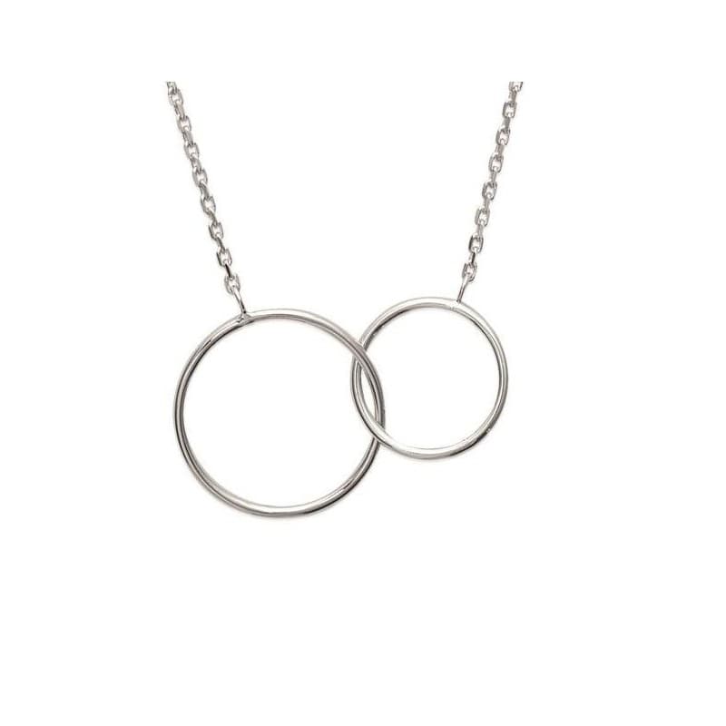 Collier pour femme en argent rhodié, 2 cercles entrelacés - Chryo - Lyn&Or Bijoux