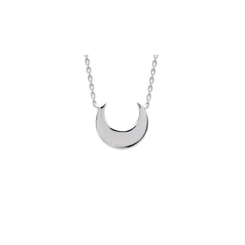 Collier femme en argent rhodié, pendentif Lune - Syva - Lyn&Or Bijoux