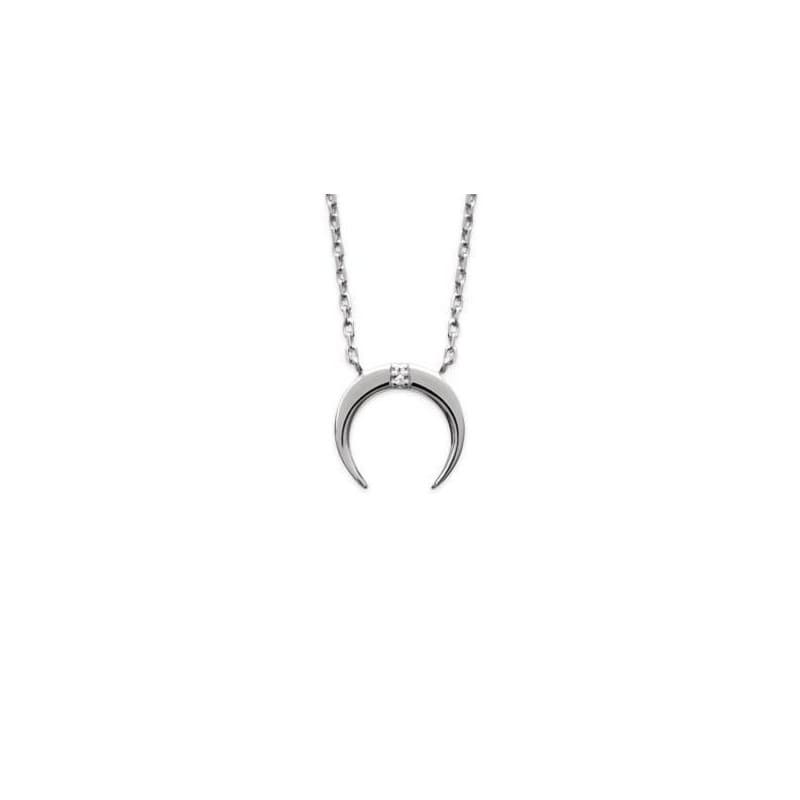 Collier femme en argent, Lune rehaussée de zircon - Léna - Lyn&Or Bijoux