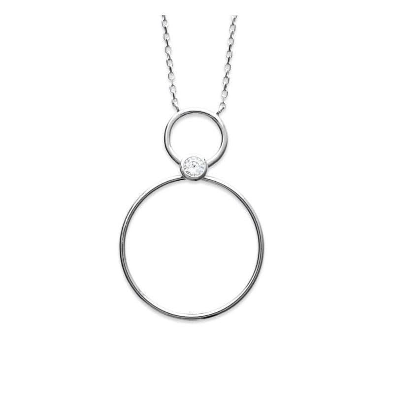 Collier femme argent, pendentif anneaux et zircon - Mariage - Lyn&Or Bijoux