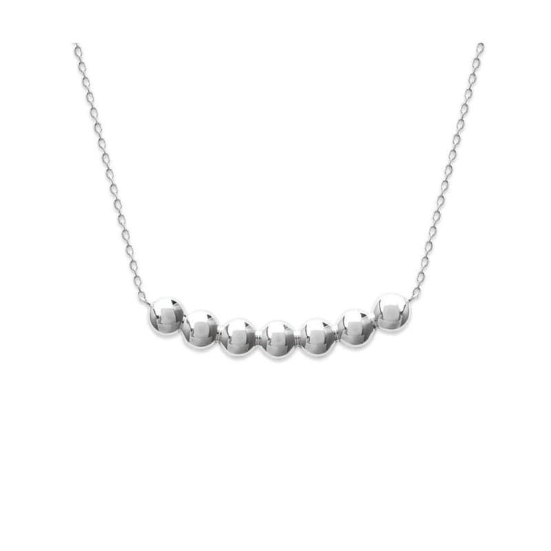 Collier femme en argent, large pendentif en perles argentées - Solia - Lyn&Or Bijoux