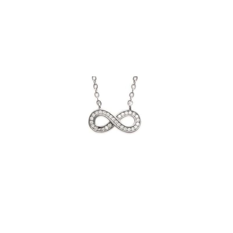 Collier femme argent, pendentif infini rehaussé de zircon - Mybelle - Lyn&Or Bijoux
