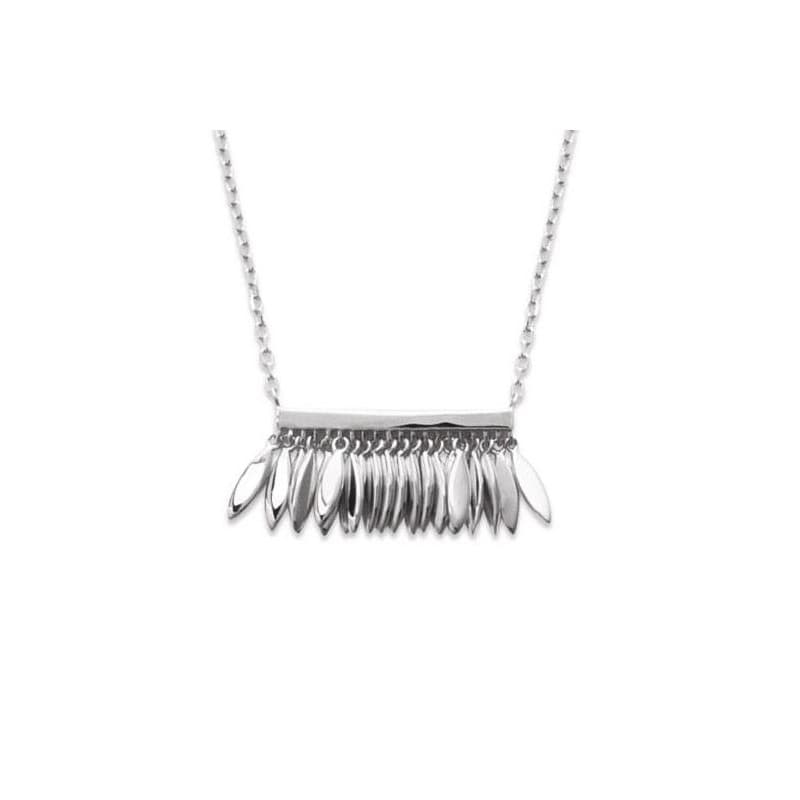 Collier femme en argent rhodié 925, breloques plumes - Zana - Lyn&Or Bijoux