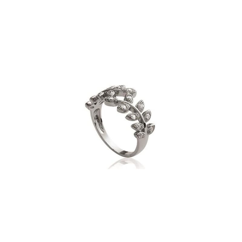 Bague femme en argent rhodié & zircon microserti - Syrina - Lyn&Or Bijoux