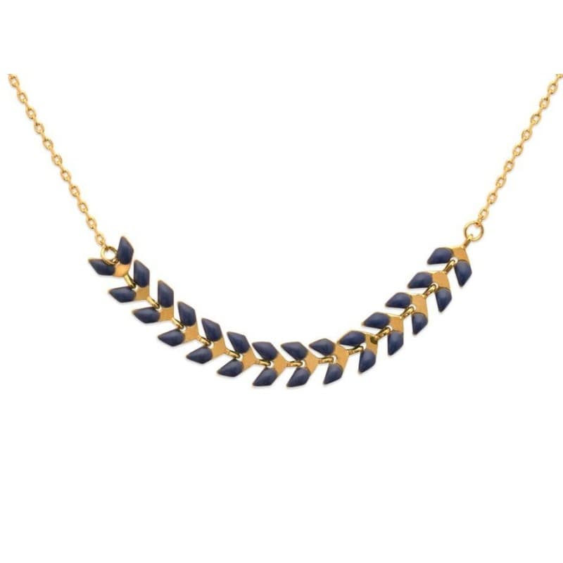 Collier ras-de-cou en plaqué or et émail noir - Lucinda - Lyn&Or Bijoux