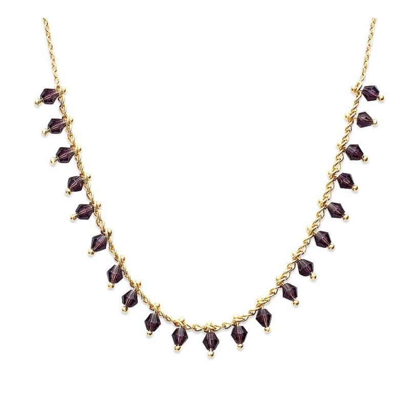 Collier femme en plaqué or et cristal de Swarovski Noir - Tik - Lyn&Or Bijoux