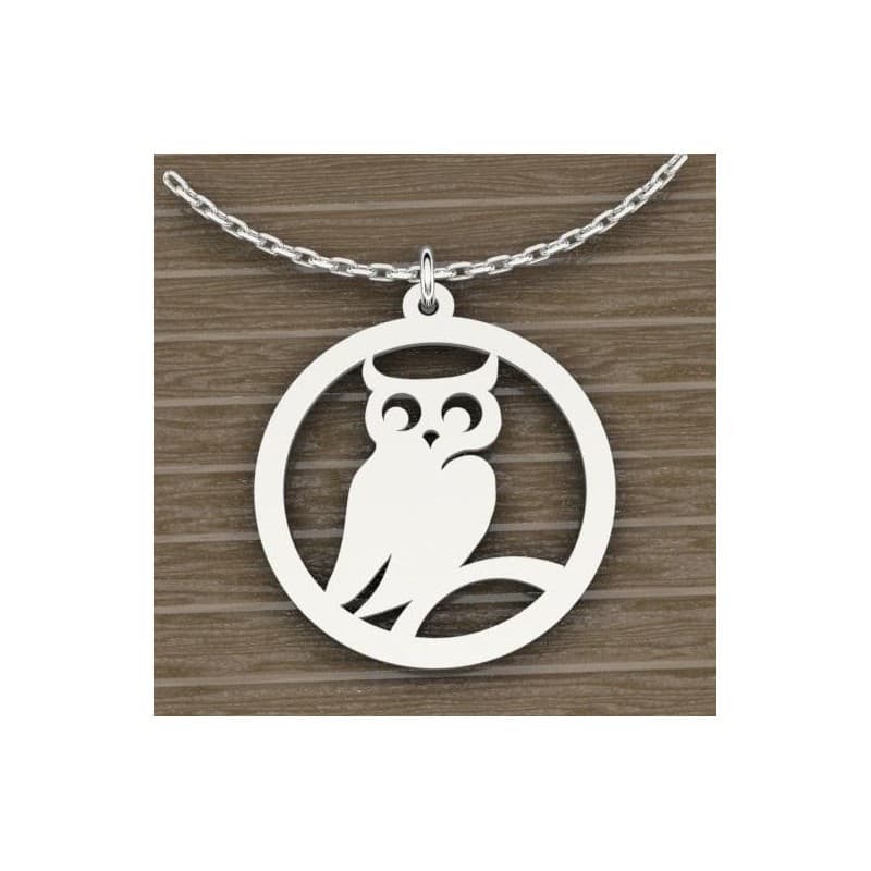 Collier femme en argent & pendentif Hibou par CabaneTchanque - CabanetChanque