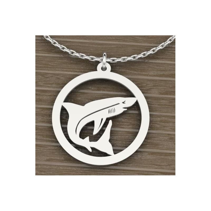Collier femme en argent & pendentif Requin par CabaneTchanque - CabanetChanque