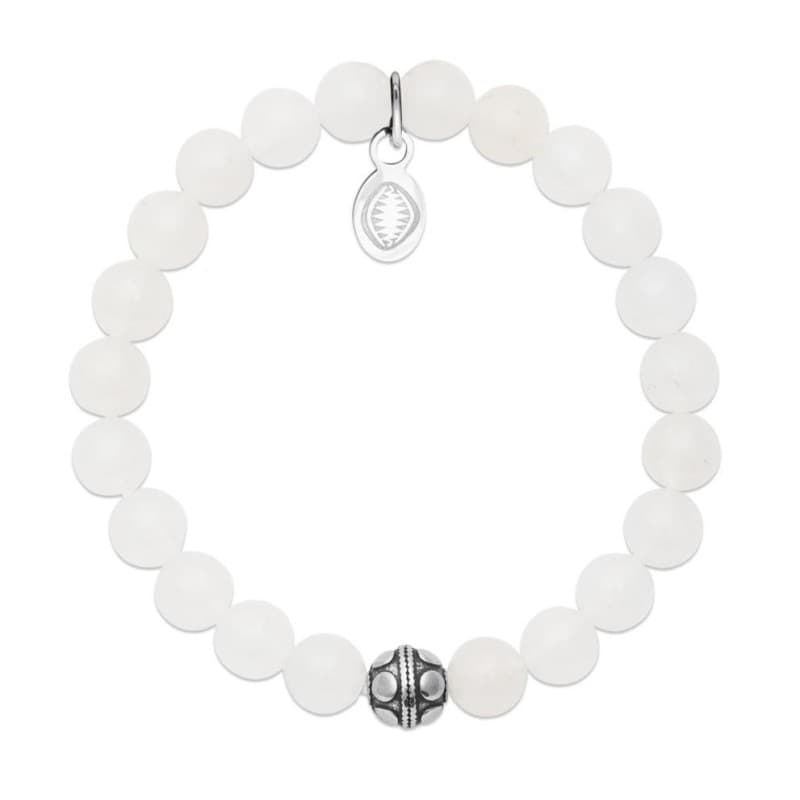 Bracelet femme en pierres naturelles, Quartz Blanc & acier - Shark'n Stones - Shark'n Stones