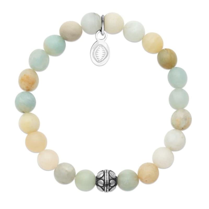 Bracelet pour femme Amazonite et acier - Shark'n Stones Pastel - Shark'n Stones