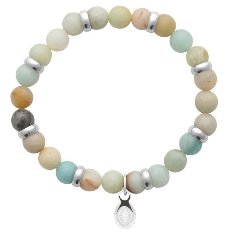 Bracelet pour homme Amazonite et acier - Shark'n Stones Pastel - Shark'n Stones