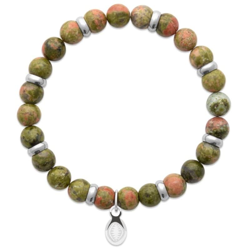 Bracelet pour homme Unakite et acier - Shark'n Stones Brun - Shark'n Stones