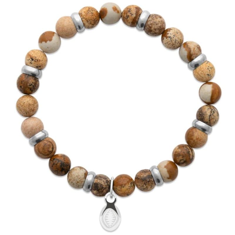 Bracelet pour homme Jaspe et acier - Shark'n Stones Marron - Shark'n Stones