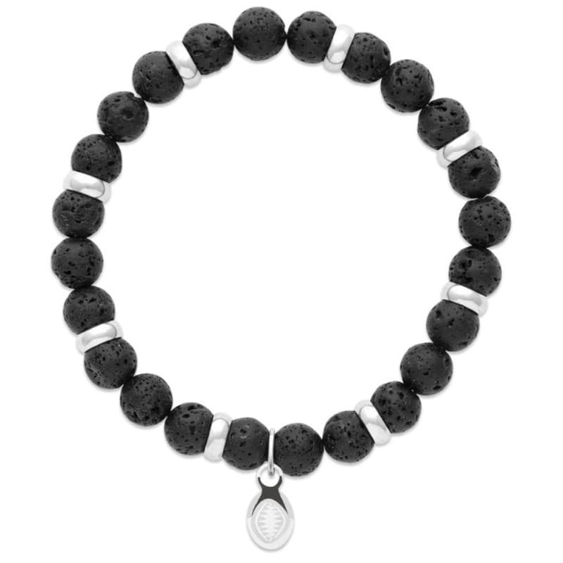 Bracelet pour homme Pierre de lave et acier - Shark'n Stones Noir - Shark'n Stones