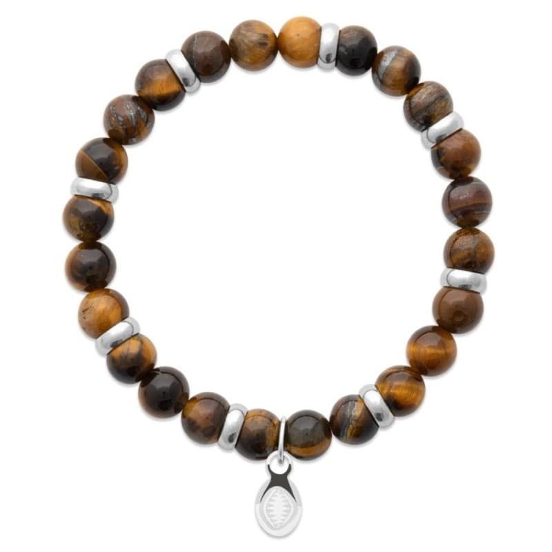 Bracelet pour homme oeil de Tigre et acier - Shark'n Stones Brun - Shark'n Stones