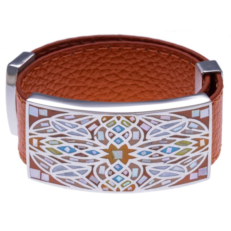 Bracelet femme, cuir rose modulable, Rose des Vents - Odena - Bijoux Odena