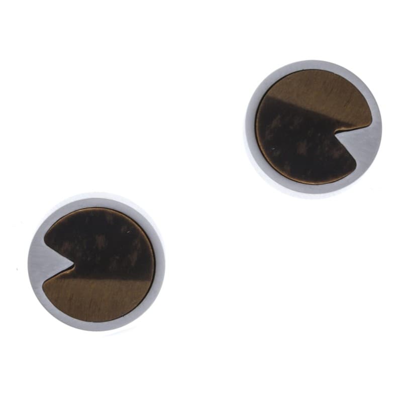 Boucles d'oreilles femme en pierre naturelle: Acier & Oeil de tigre - Bijoux Yola