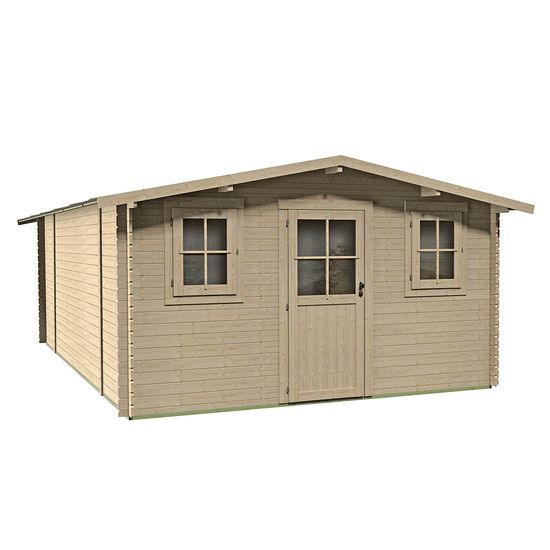 Alce Dublino Express 398 x 496 – Caseta de jardín de madera – Con ventanas – 398 x 496 x 229 cm