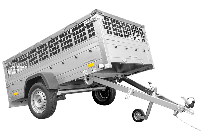 GRAN REMOLQUE 230X125 CON LONA PLANA, LATERALES DE REJILLA, RUEDA JOCKEY Y VARILLAS DE SOPORTE DE LONA – GARDEN TRAILER 230 KIPP