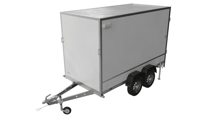 REMOLQUE BOX DE DOS EJES 300 X 148 UNITRAILER PACK 3015/2 MMA 750 KG