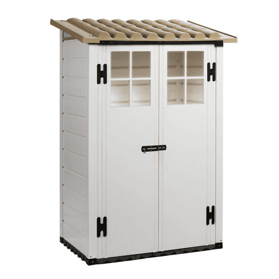 Garofalo Tuscany Evo 100 – Caseta de jardín – Con ventanas y puerta de doble hoja – 122,5 x 82,5 x 201 cm