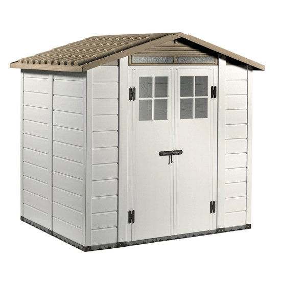 Garofalo Tuscany Evo 200 – Caseta de jardín – Con ventanas y puerta de doble hoja – 202,5 x 162,5 x 216 cm
