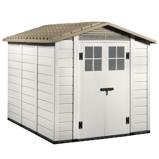 Garofalo Tuscany Evo 240 – Caseta de jardín – Con ventanas y puerta de doble hoja – 202,5 x 242,5 x 220 cm