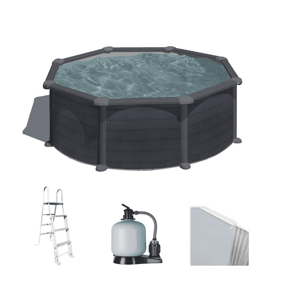 Gre Granada redonda Ø350 x 132 cm – Piscina elevada de acero