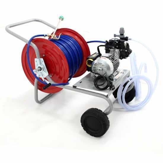 Grupo motobomba de pulverización eléctrico Comet MC 20/20 con motor eléctrico y carro
