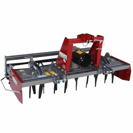 Grada rotativa RH190 – anchura de trabajo 190 cm – 18 cuchillas serie media – Rodillo de jaula