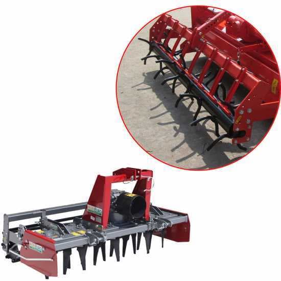 Grada rotativa RM225 – anchura de trabajo 225 cm – 20 cuchillas Serie pesada – Rodillo de púas