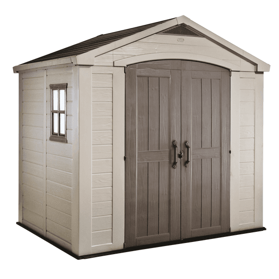 Keter Factor beige – Caseta de jardín – Con ventana lateral – 256.5x182x243 cm