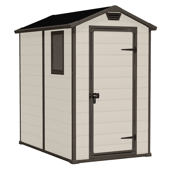 Keter Manor beige – Caseta de jardín – Con ventana lateral – 130x192x198 cm