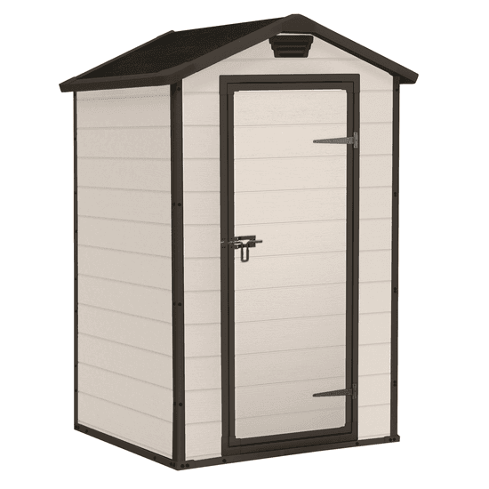 Keter Manor beige – Caseta para herramientas de jardín – 129x103x196 cm