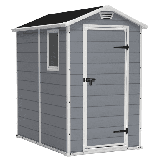 Keter Manor gris – Caseta de jardín – Con ventana lateral – 130x192x198 cm