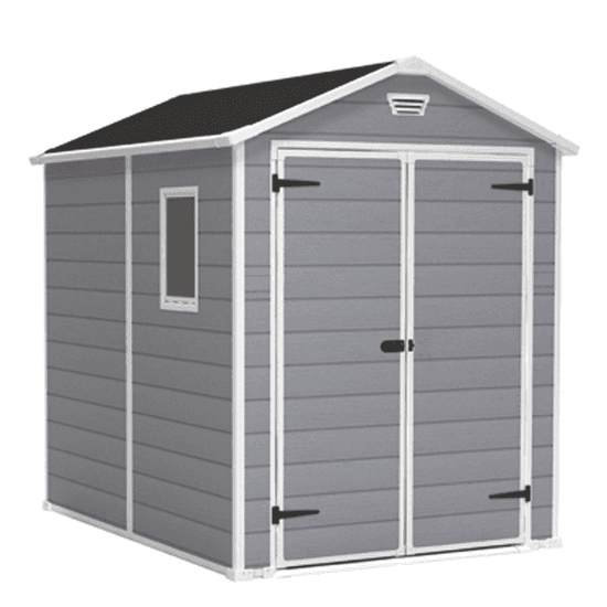 Keter Manor gris – Caseta de jardín – Con ventana lateral – 186x237x227 cm