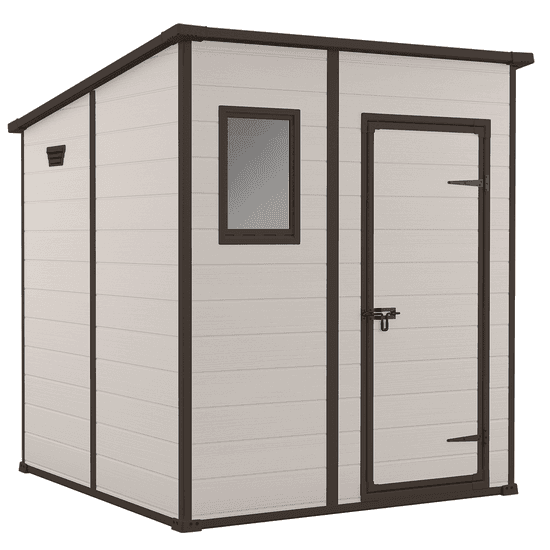 Keter Manor Pent – Caseta de jardín – Con ventana frontal – 183.5x185x200 cm
